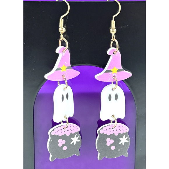 1 Pair Of Earrings Cute Ghost Halloween - Picture 2 of 3